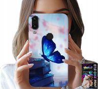 ETUI DO HUAWEI P SMART 2019 - NIEBIESKI MOTYLEK, MOTYL, DAMSKIE WZORY
