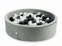 Suchy basen z piłeczkami 400 sztuk 110x30 Velvet szary (białe, grafitowe, czarne, białe sweterkowe)