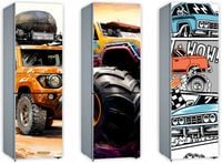 Mata magnetyczna magnes ozdobny na lodówkę 131x61 MONSTER TRUCKI SAMOCHODY