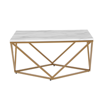 Stolik kawowy biało-złoty efekt marmuru MALIBU