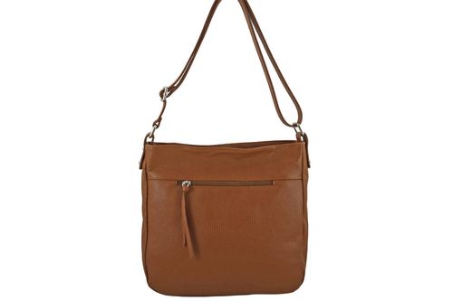 Torebka codzienna skórzana damska - Brązowa jasna na Arena.pl