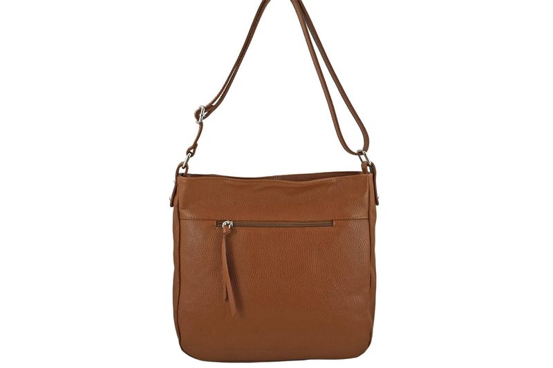 Torebka codzienna skórzana damska - Brązowa jasna zdjęcie 5
