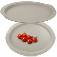 TACA OWALNA DO SERWOWANIA PLASTIKOWA 47x35x4cm KOLOR BEŻ