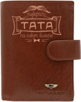 ZESTAW Portfel męski skórzany z GRAWEREM prezent na dzień taty dla ojca