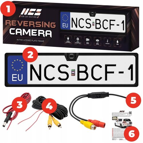 KAMERA COFANIA W RAMCE TABLICY REJESTRACYJNEJ 1280p AHD / NTSC FISHEYE 170° na Arena.pl