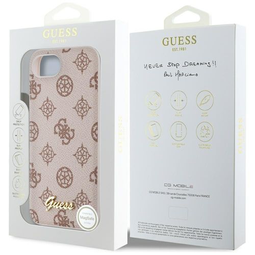 Etui Guess Peony Script Logo MagSafe do iPhone 16e brązowy na Arena.pl