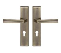 KLAMKA ZEWNĘTRZNA MAJA 72MM NA WKŁADKĘ LEWA PATYNA