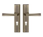 KLAMKA ZEWNĘTRZNA MAJA 72MM NA WKŁADKĘ LEWA PATYNA