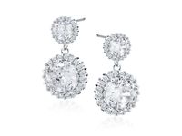 OKRĄGŁE RODOWANE SREBRNE KOLCZYKI BIAŁE CYRKONIE