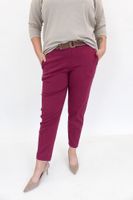 Rozciągliwe Spodnie Livans z Paskiem Bordowe UNI