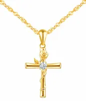 ZŁOTY NASZYJNIK KOMUNIA CHRZEST KRZYŻYK ŁAŃCUSZEK SREBRO POZŁACANE