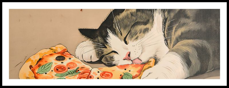 Plakat 91,5x30,5cm Pizza Dla Kota zdjęcie 3