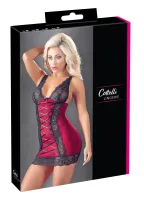 cottelli lingerie sukienka czerwona z czarną koronką m regulowana