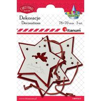 zawieszka filcowo-drewniana gwiazdka 78x70mm 3 szt titanum christmas