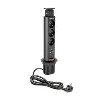 Przedłużacz biurkowy meblowy wysuwany, Czarny, fi 60