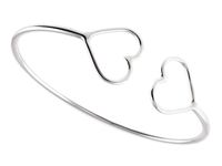 Elegancka gładka sztywna srebrna bransoleta serca serduszka heart srebro 925 B0507