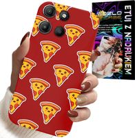 ETUI DO MOTOROLA MOTO G15 - WZÓR Z WESOŁĄ PIZZĄ NA CZERWONYM TLE