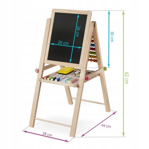 TABLICA DWUSTRONNA Z LICZYDŁEM DLA DZIECI MAGNETYCZNA KREDOWA + AKCESORIA na Arena.pl