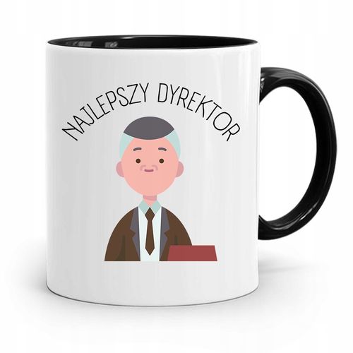 Dla Dyrektora Najlepszy Dyrektor Kubek Czarny Z Nadrukiem Ze Zdjęciem na Arena.pl