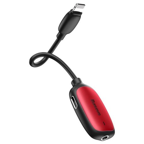 Adapter Audio Baseus L51 Lightning do Mini Jack 3.5mm i Lightning (czerwony) na Arena.pl
