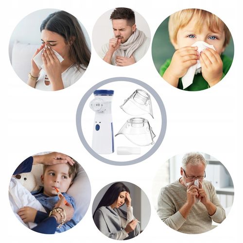 INHALATOR NEBULIZATOR ULTRADŹWIĘKOWY PRZENOŚNY DLA DZIECI DOROSŁYCH AA USB na Arena.pl