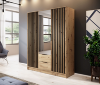 Szafa Lamele 155cm Dąb Artisan z Lustrem NELA PS