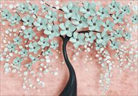 FOTOTAPETA drzewo kwiaty alabaster 3D na wymiar