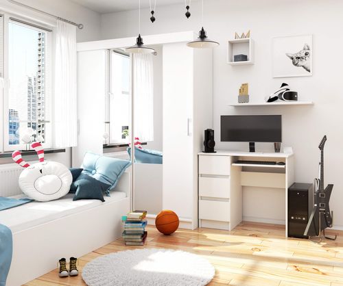 BIURKO KOMPUTEROWE A-6 90 cm LEWE BIAŁE na Arena.pl