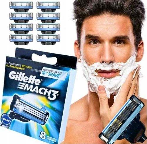 8x ORYGINAŁ WKŁADY OSTRZA DO MASZYNKI GILLETTE MACH3 MACH 3 NOŻYKI GOLENIA na Arena.pl