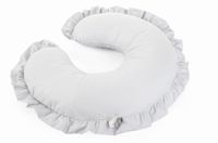 Poduszka Do Karmienia Rogal z Falbanką | Szara