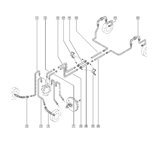 Renault Laguna 3 ( 4C ) Zestaw przewodów hamulcowych miedzianych Oś Tylna na Arena.pl