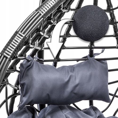 Kosz KOKON Fotel Wiszący Ogrodowy HUŚTAWKA Jakosc PREMIUM GRUBY XXL CZARNY na Arena.pl