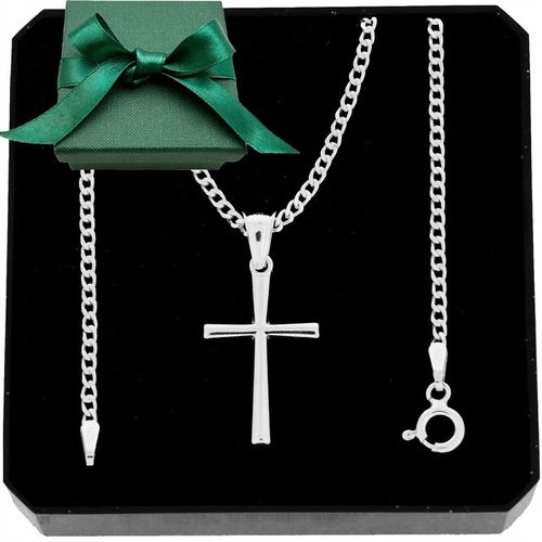 SREBRNY ŁAŃCUSZEK PANCERKA I KRZYŻYK ZESTAW IDEALNY NA PREZENT na Arena.pl
