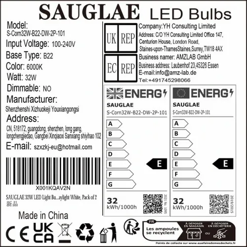 Żarówki LED SAUGLAE 32 W 6000 K 3600 lm B22 z trzonkiem bagnetowym 2 szt. na Arena.pl