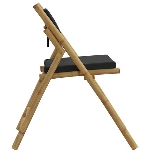 2-cz., składany zestaw mebli bistro ciemnoszare poduszki bambus na Arena.pl