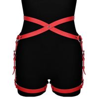 czerwona skórzana uprząż na uda alisa karess