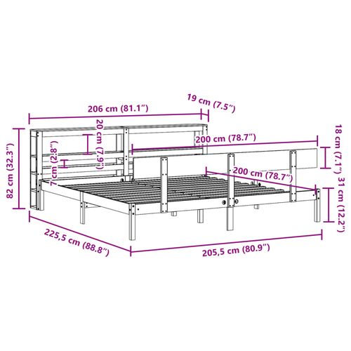 Łóżko bez materaca, białe, 200x200 cm, lite drewno sosnowe na Arena.pl