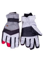 Rękawiczki narciarskie męskie szaro - czarne 22 YOCLUB