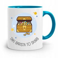 Dla Baristy Baristki Kawiarki Kubek Błękitny Z Nadrukiem Ze Zdjęciem