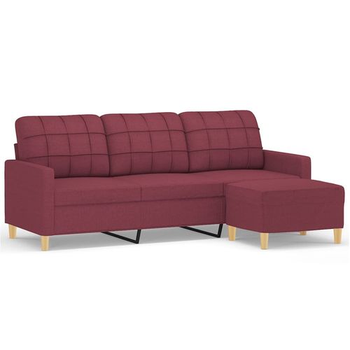 3-osobowa sofa z podnóżkiem winna czerwień 180 cm, tkaniną na Arena.pl