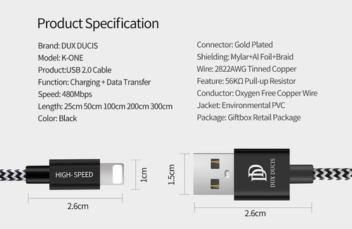 Kabel DuxDucis K-One Lightning 2m na Arena.pl