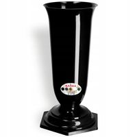 WAZON FLAKON NA CMENTARZ GRÓB NAGROBEK CZARNY 37cm