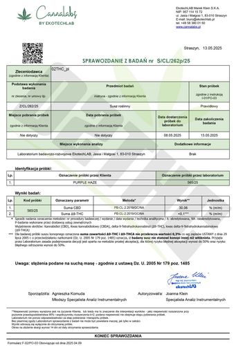 Susz konopny CBD | PURPLE HAZE | 2 g na Arena.pl