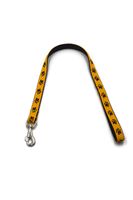 A-503 PEJCZ PODWÓJNA, KRÓTKA SMYCZ DLA PSA TAŚMA ŁAPKI 25mm/80cm Kolor - żółty łapki