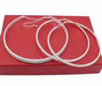 KOMPLET BIŻUTERII SREBRNEJ Z CYRKONIAMI 2 cz CHOKER KOLCZYKI KOŁA 10 cm