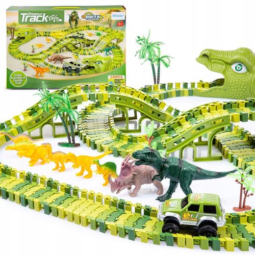 TOR SAMOCHODOWY WYŚCIGOWY PARK DINOZAURÓW MAGIC TRACK 240 elementów / 360cm na Arena.pl