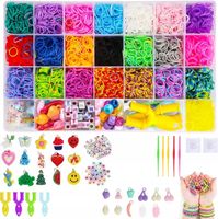 ZESTAW XXL GUMEK GUMKI do robienia Bransoletek 6600szt + Zawieszki Koraliki