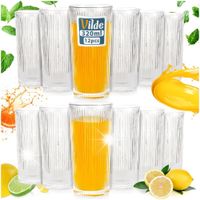 12x Szklanki RYFLOWANE do napojów wody drinków zestaw komplet szklanek 0,32