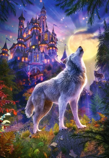 Puzzle 1000 elementów. Wilk i zamek zdjęcie 2