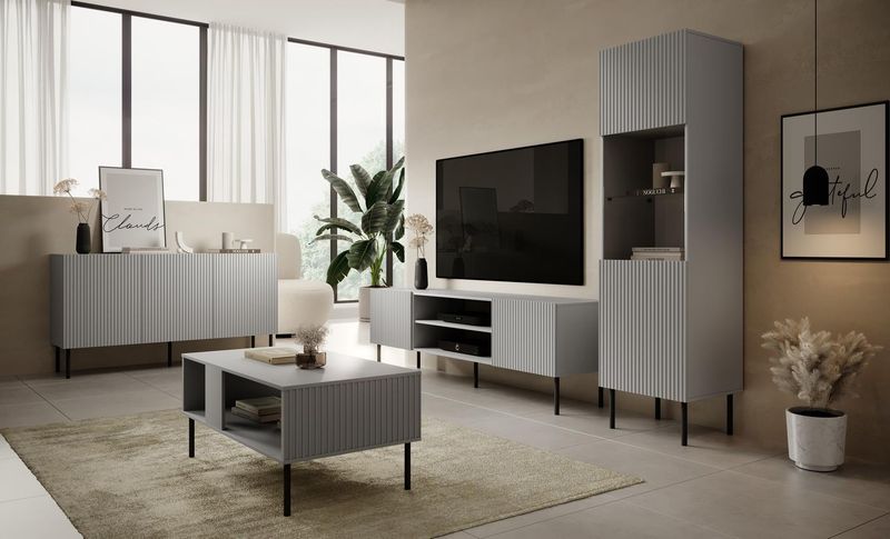 Komoda szeroka Harbin szara/czarna zdjęcie 4